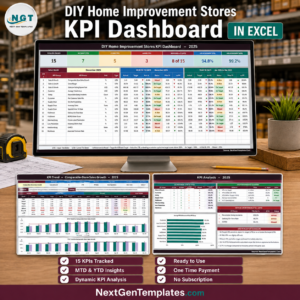DIY Home Improvement Stores KPI Dashboard in Excel