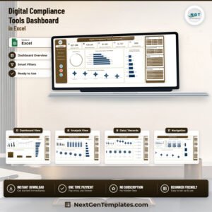 Digital Compliance Tools Dashboard in Excel - product cover