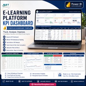 E-learning Platform KPI Dashboard in Power BI product image