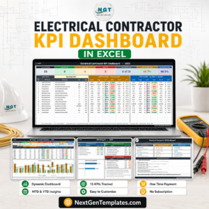 Electrical Contractor KPI Dashboard in Excel