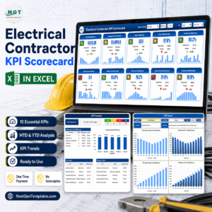 Electrical Contractor KPI Scorecard in Excel - product cover