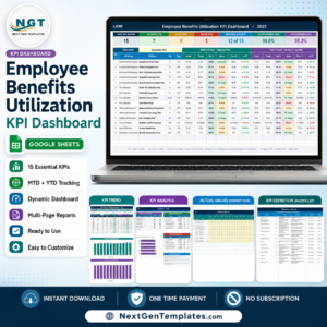 Employee Benefits Utilization KPI Dashboard in Google Sheets product cover