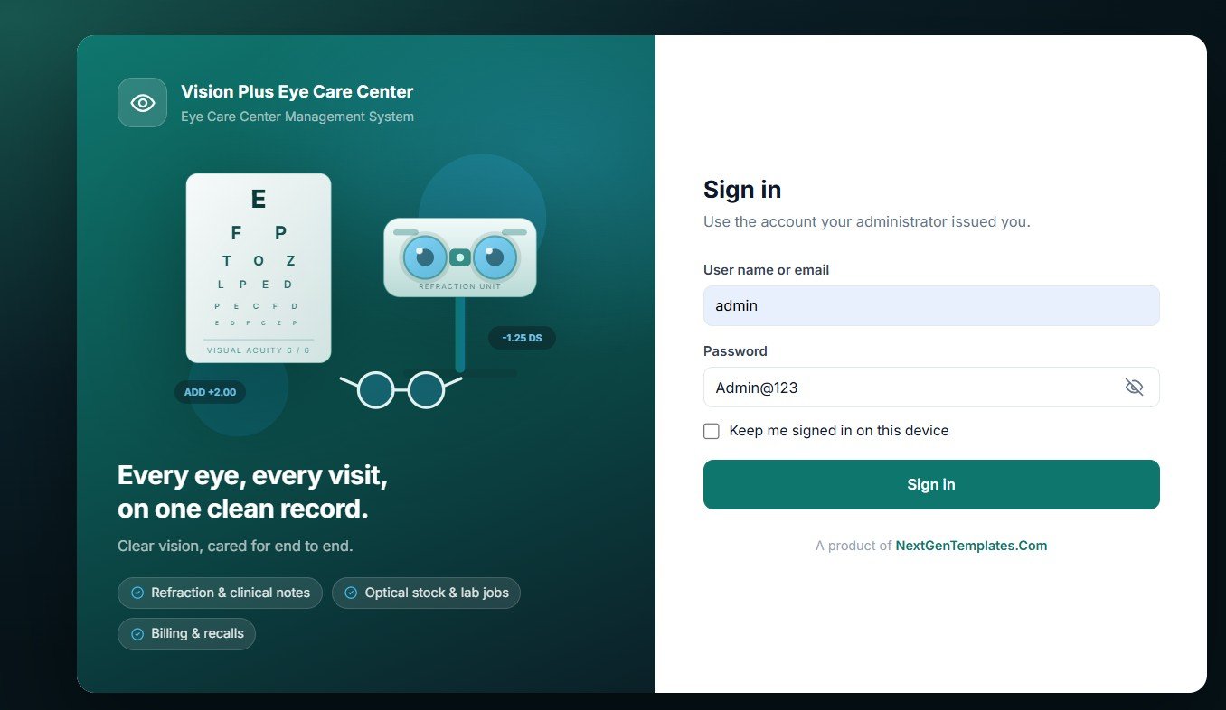Eye Care Center Management System Web App