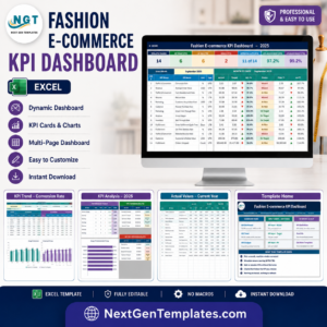 Fashion E-commerce KPI Dashboard in Excel
