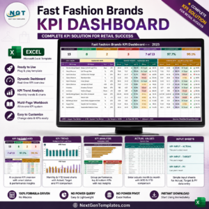 Fast Fashion Brands KPI Dashboard in Excel template cover