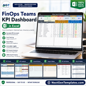 FinOps Teams KPI Dashboard in Excel product image