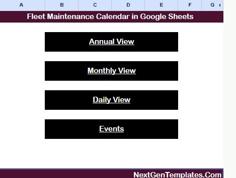 Fleet Maintenance Calendar in Google Sheets