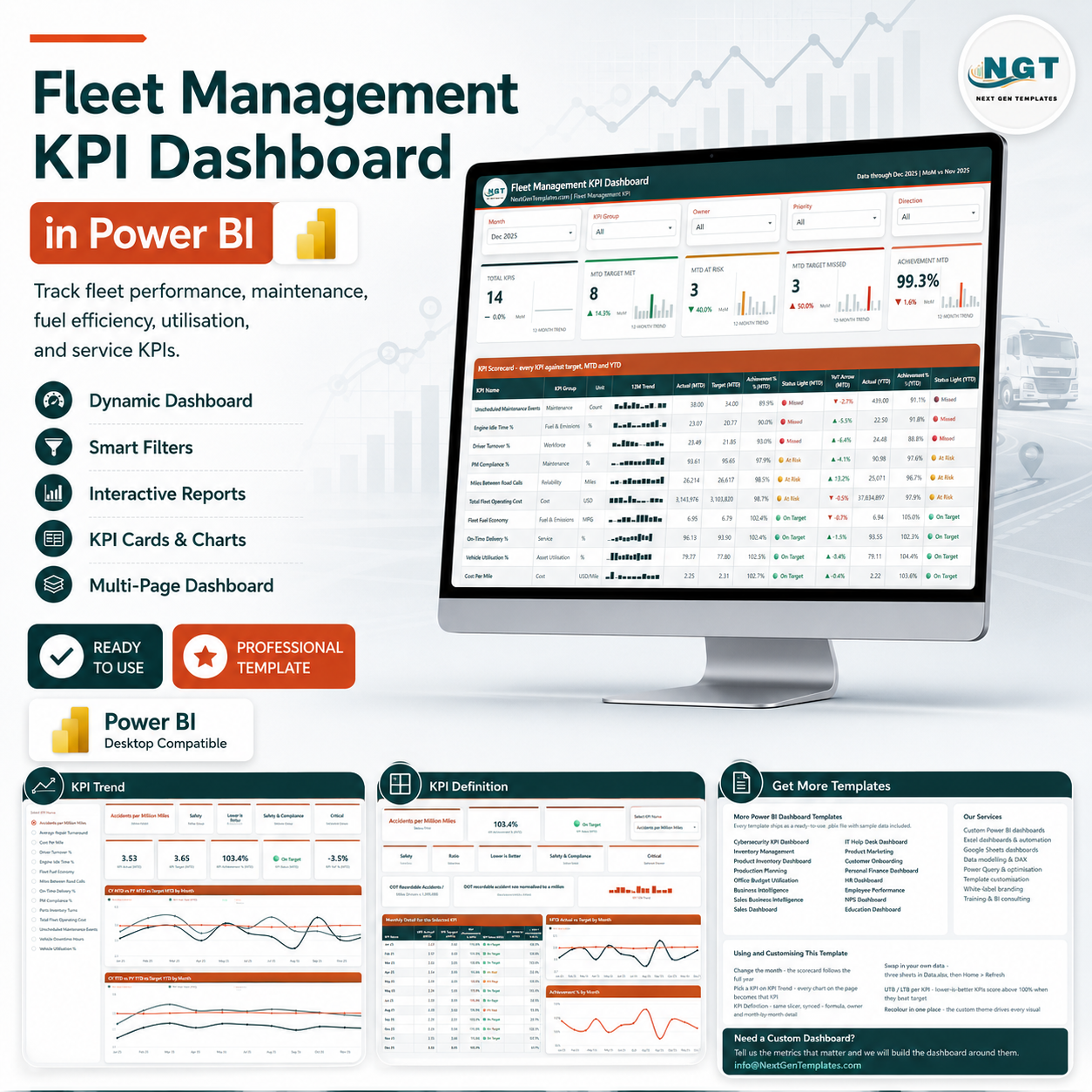 Fleet Management KPI Dashboard in Power BI