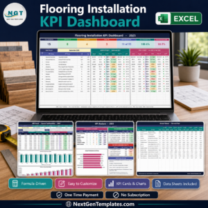 Flooring Installation KPI Dashboard in Excel