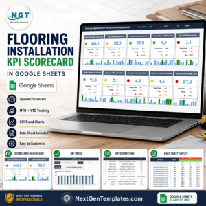 Flooring Installation KPI Scorecard in Google Sheets product image