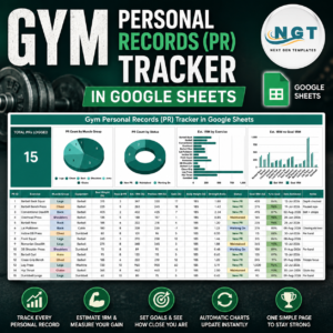 Gym Personal Records (PR) Tracker in Google Sheets product cover