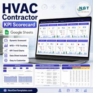 HVAC Contractor KPI Scorecard in Google Sheets