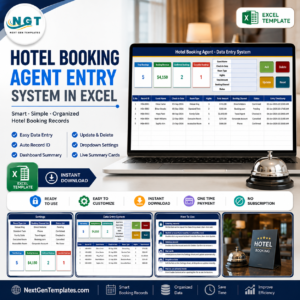 Hotel Booking Agent Data Entry System in Excel