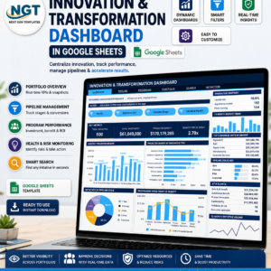 Innovation & Transformation Dashboard in Google Sheets product cover