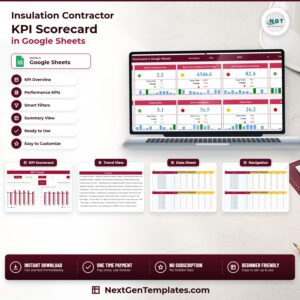 Insulation Contractor KPI Scorecard in Google Sheets product image