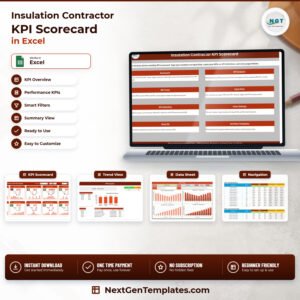 Insulation Contractor KPI Scorecard in Excel - product cover