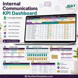 Internal Communications KPI Dashboard in Google Sheets product cover