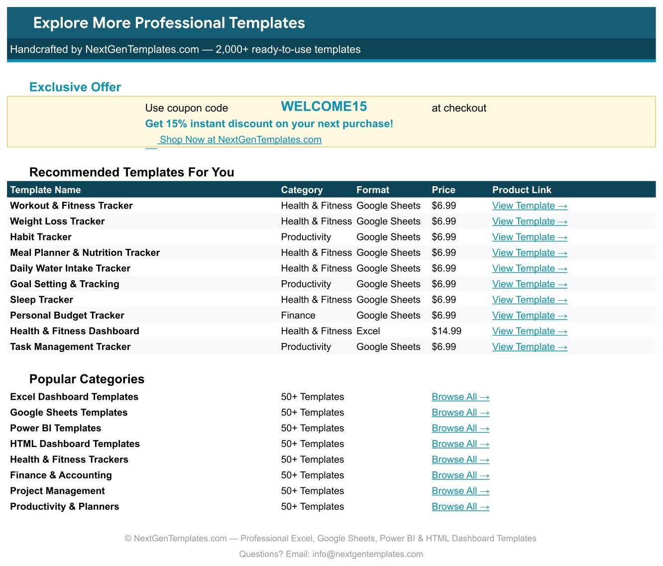 Marathon Training Plan Tracker in Google Sheets - Explore More Templates sheet