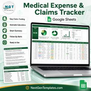 Medical Expense & Claims Tracker in Google Sheets product cover