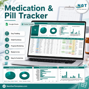 Medication & Pill Tracker in Google Sheets product cover