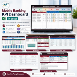 Mobile Banking KPI Dashboard in Excel product image