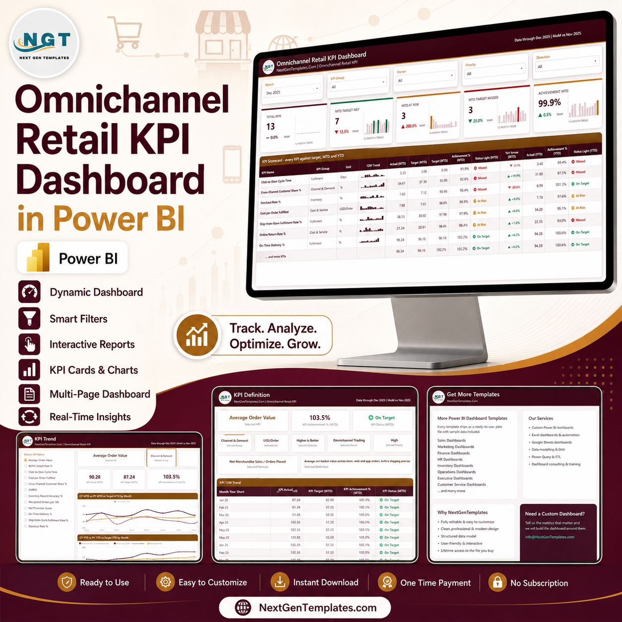 Omnichannel Retail KPI Dashboard in Power BI product image