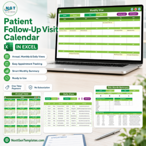 Patient Follow-Up Visit Calendar in Excel