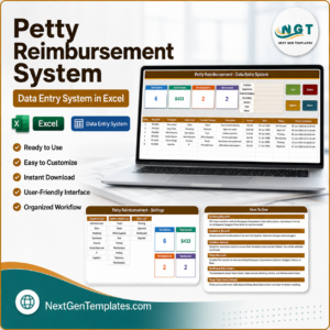 Petty Reimbursement Data Entry System in Excel