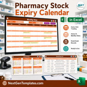 Pharmacy Stock Expiry Calendar in Excel