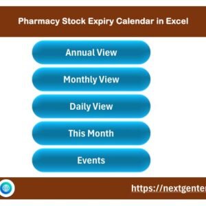 Pharmacy Stock Expiry Calendar in Excel - Home navigation page