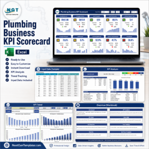 Plumbing Business KPI Scorecard in Excel product image