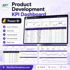 Product Development KPI Dashboard in Power BI product cover