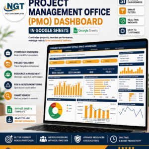 Project Management Office (PMO) Dashboard in Google Sheets product cover