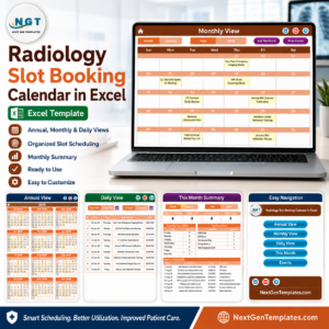 Radiology Slot Booking Calendar in Excel