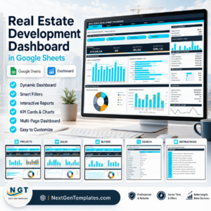 Real Estate Development Dashboard in Google Sheets product cover