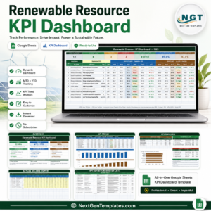 Renewable Resource KPI Dashboard in Google Sheets
