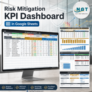 Risk Mitigation KPI Dashboard in Google Sheets - 14 KPI scorecard product image