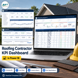 Roofing Contractor KPI Dashboard in Power BI