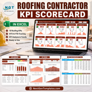 Roofing Contractor KPI Scorecard in Excel