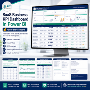 SaaS Business KPI Dashboard in Power BI product cover