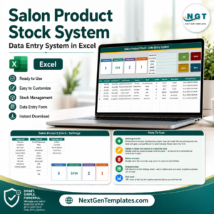 Salon Product Stock Data Entry System in Excel product image