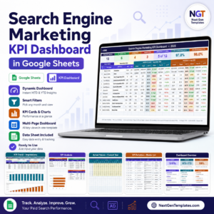 Search Engine Marketing KPI Dashboard in Google Sheets product cover