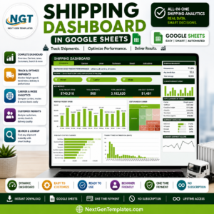Shipping Dashboard in Google Sheets product cover