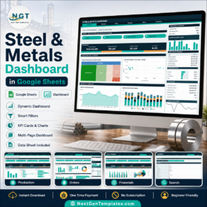 Steel & Metals Dashboard in Google Sheets product cover