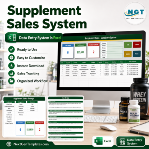 Supplement Sales Data Entry System in Excel