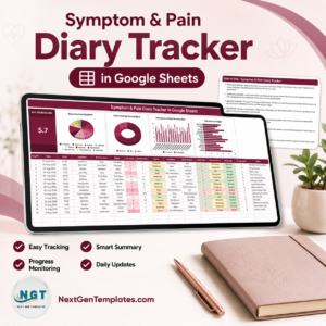Symptom & Pain Diary Tracker in Google Sheets template cover