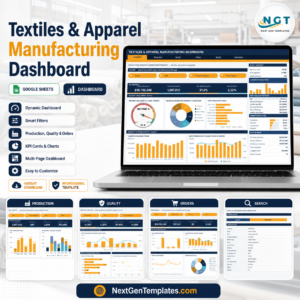 Textiles & Apparel Manufacturing Dashboard in Google Sheets
