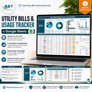 Utility Bills & Usage Tracker in Google Sheets