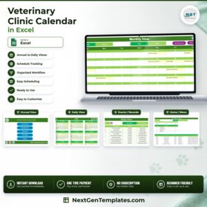 Veterinary Clinic Calendar in Excel product image