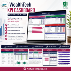 WealthTech KPI Dashboard in Excel product image